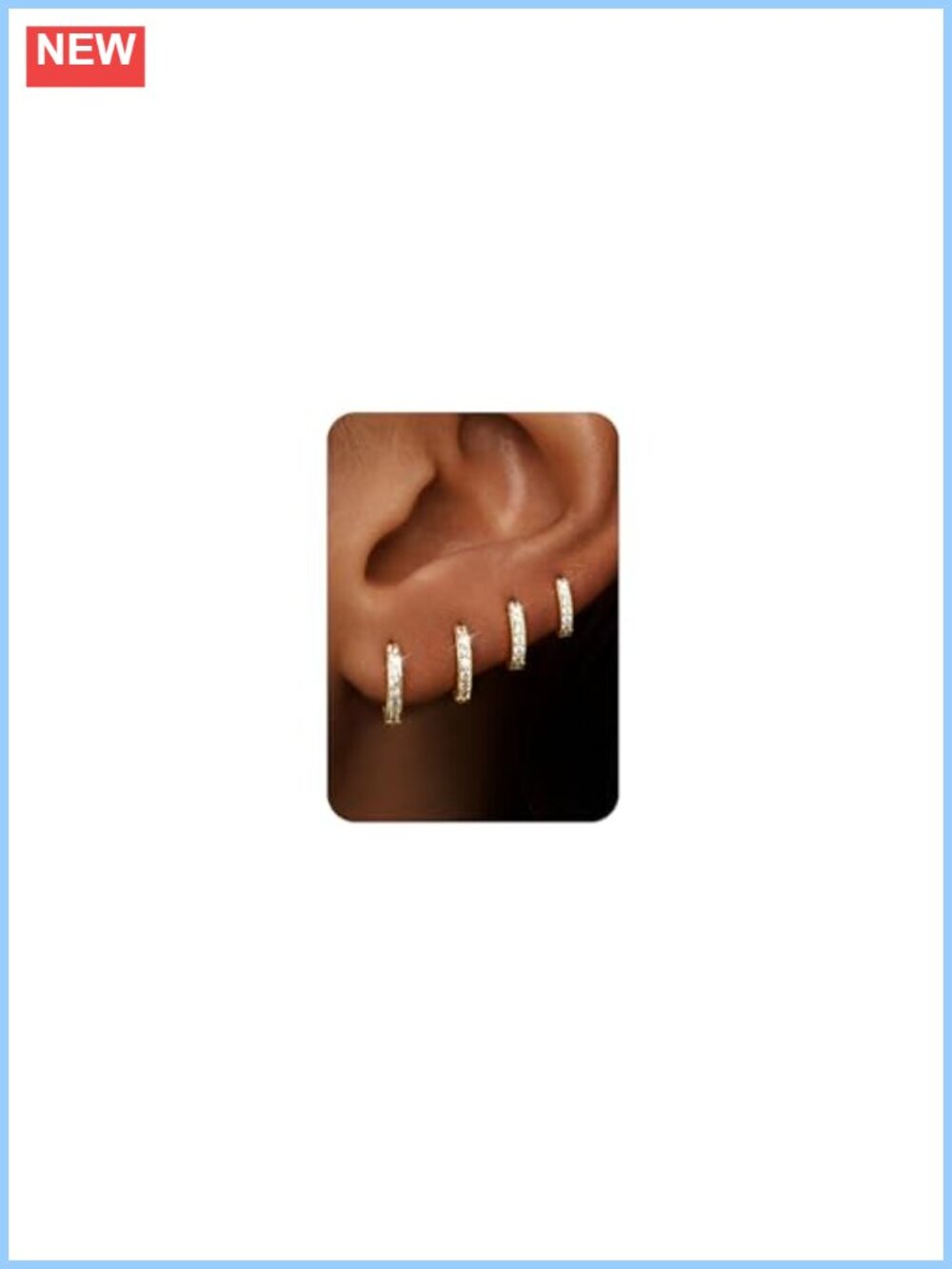 Dainty Gold Plated Stackable Hoop Earrings Hypoallergenic Set
